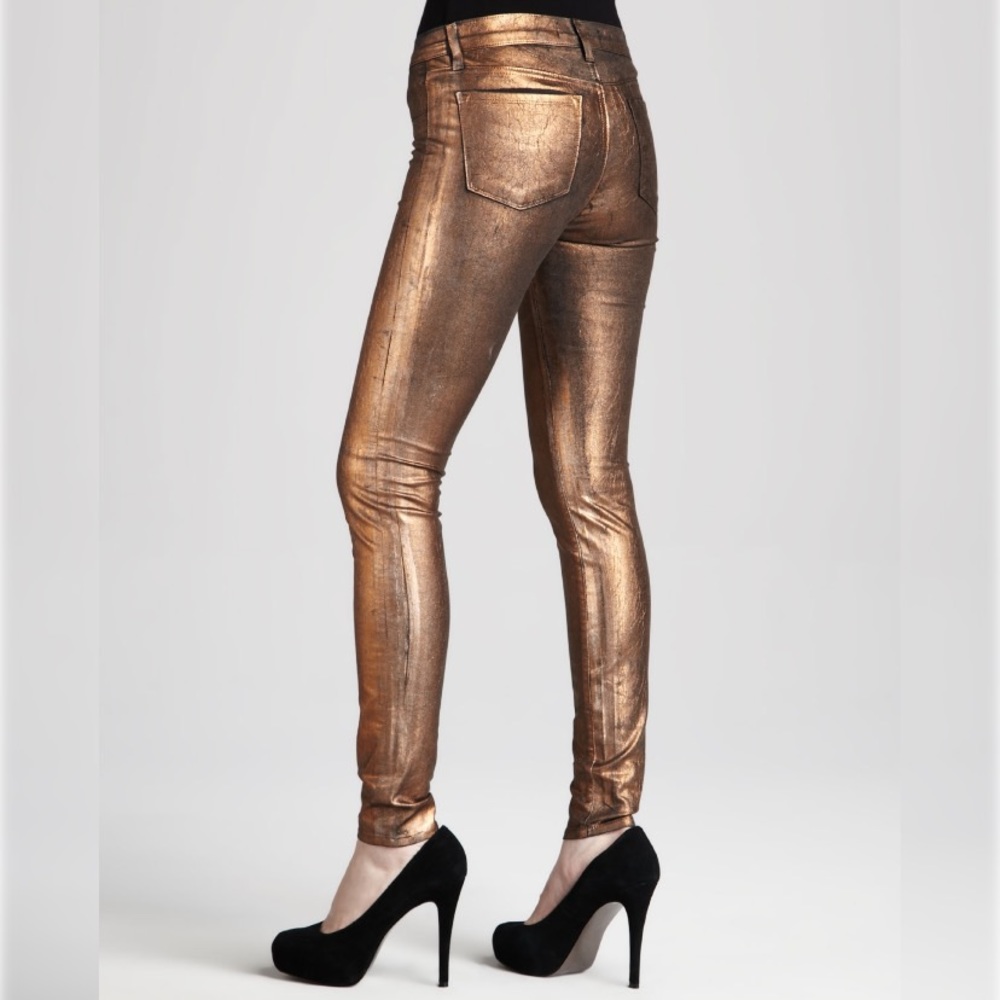 NWT J Brand Metallic Bronze Skinny Jeans size 24 - Picture 4 of 16